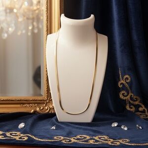 Gold Herringbone Necklace - Women Jewelry 3mm